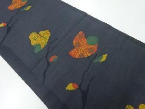 枝花模様織り出し袋帯